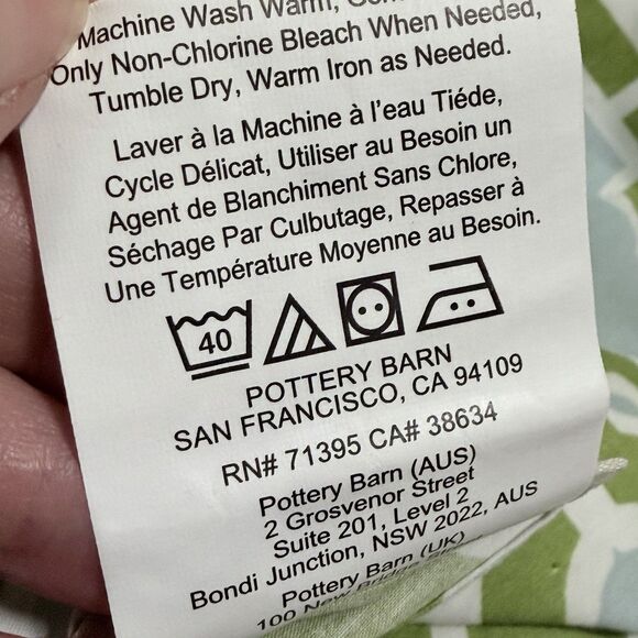 Pottery Barn Shay Trellis FULL QUEEN Duvet and Euro Shams - Picture 12 of 14